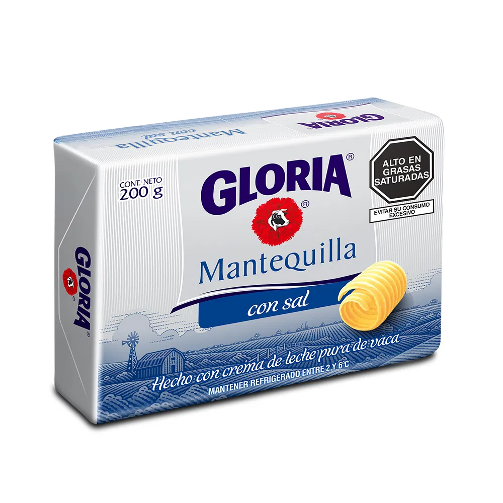 GLORIA MANTEQUILLA C/SAL X 200 GR BARRA